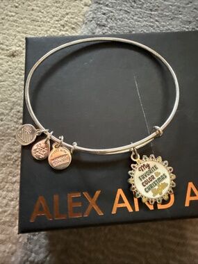 RETIRED Alex and Ani Bracelet Silver “My Favorite Color Is Christmas Lights”